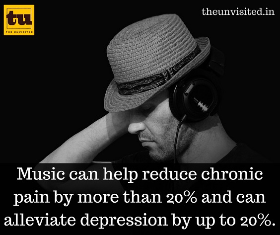 Music can help reduce chronic pain by more than 20% and can alleviate depression by up to 20%
