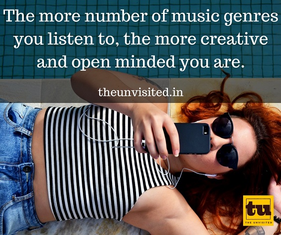 The more number of music genres you listen to, the more creative and open minded you are