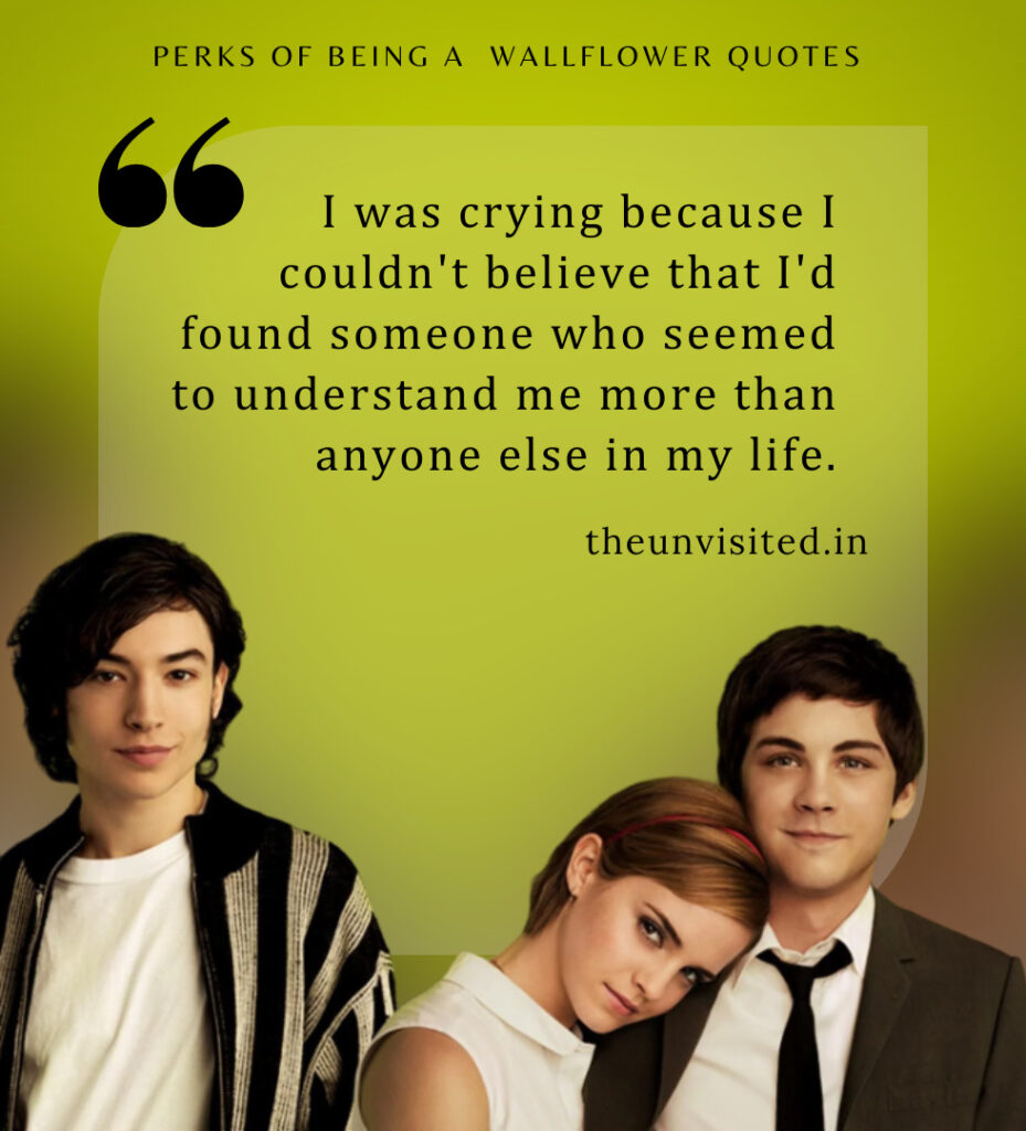 I was crying because I couldn’t believe that I’d found someone who seemed to understand me more than anyone else in my life.