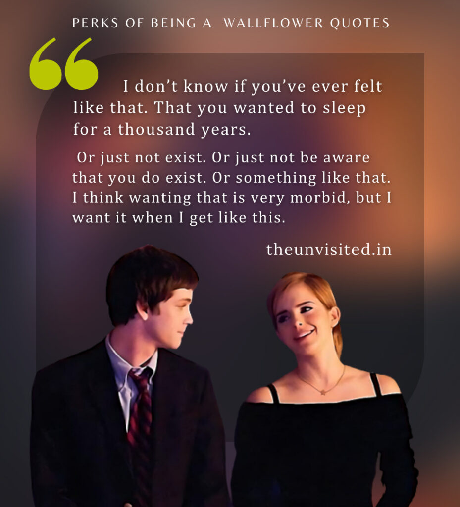 I don’t know if you’ve ever felt like that. That you wanted to sleep for a thousand years. Or just not exist. Or just not be aware that you do exist. Or something like that. I think wanting that is very morbid, but I want it when I get like this.