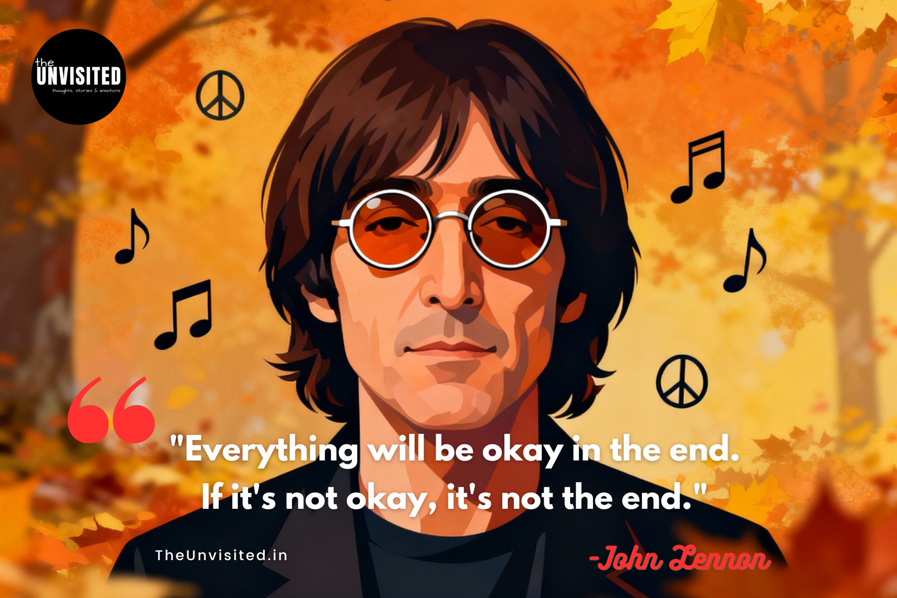 Everything will be okay in the end. If it's not okay, it's not the end.